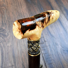 Load image into Gallery viewer, Cane Walking Stick Burl Hybrid Acryl Wood Reed Wooden Walking Cane Sticks Walking Sticks Handcrafted Handmade Cane Exclusive S1