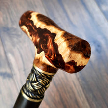 Load image into Gallery viewer, Cane Walking Stick Burl Hybrid Acryl Wood Reed Wooden Walking Cane Sticks Walking Sticks Handcrafted Handmade Cane Exclusive S6