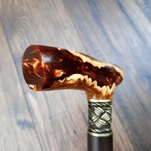 Load image into Gallery viewer, Cane Walking Stick Burl Hybrid Acryl Wood Reed Wooden Walking Cane Sticks Walking Sticks Handcrafted Handmade Cane Exclusive S6