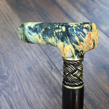 Load image into Gallery viewer, Cane Walking Stick Burl Hybrid Acryl Wood Reed Wooden Walking Cane Sticks Walking Sticks Handcrafted Handmade Cane Exclusive S34
