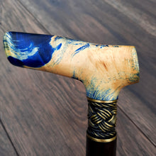 Load image into Gallery viewer, Cane Walking Stick Burl Hybrid Acryl Wood Reed Wooden Walking Cane Sticks Walking Sticks Handcrafted Handmade Cane Exclusive S36