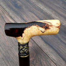 Load image into Gallery viewer, Cane Walking Stick Burl Hybrid Acryl Wood Reed Wooden Walking Cane Sticks Walking Sticks Handcrafted Handmade Cane Exclusive S37