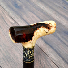 Load image into Gallery viewer, Cane Walking Stick Burl Hybrid Acryl Wood Reed Wooden Walking Cane Sticks Walking Sticks Handcrafted Handmade Cane Exclusive S37