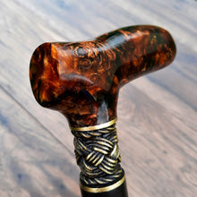 Load image into Gallery viewer, Cane Walking Stick Burl Hybrid Acryl Wood Reed Wooden Walking Cane Sticks Walking Sticks Handcrafted Handmade Cane Exclusive S39