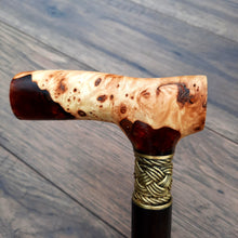 Load image into Gallery viewer, Cane Walking Stick Burl Hybrid Acryl Wood Reed Wooden Walking Cane Sticks Walking Sticks Handcrafted Handmade Cane Exclusive S40