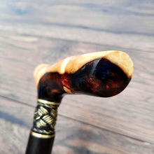 Load image into Gallery viewer, Cane Walking Stick Burl Hybrid Acryl Wood Reed Wooden Walking Cane Sticks Walking Sticks Handcrafted Handmade Cane Exclusive S43