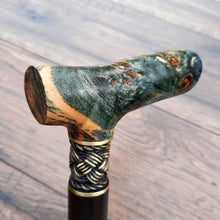 Load image into Gallery viewer, Cane Walking Stick Burl Hybrid Acryl Wood Reed Wooden Walking Cane Sticks Walking Sticks Handcrafted Handmade Cane Exclusive S46