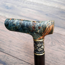 Load image into Gallery viewer, Cane Walking Stick Burl Hybrid Acryl Wood Reed Wooden Walking Cane Sticks Walking Sticks Handcrafted Handmade Cane Exclusive S46