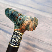 Load image into Gallery viewer, Cane Walking Stick Burl Hybrid Acryl Wood Reed Wooden Walking Cane Sticks Walking Sticks Handcrafted Handmade Cane Exclusive S46