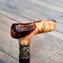 Load image into Gallery viewer, Cane Walking Stick Burl Hybrid Acryl Wood Reed Wooden Walking Cane Sticks Walking Sticks Handcrafted Handmade Cane Exclusive S52