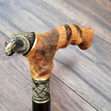 Load image into Gallery viewer, Cane Walking Stick Burl Hybrid Acryl Wood Reed Wooden Walking Cane Sticks Walking Sticks Handcrafted Handmade Cane Exclusive S53