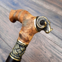 Load image into Gallery viewer, Cane Walking Stick Burl Hybrid Acryl Wood Reed Wooden Walking Cane Sticks Walking Sticks Handcrafted Handmade Cane Exclusive S53