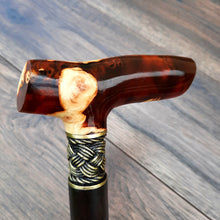 Load image into Gallery viewer, Cane Walking Stick Burl Hybrid Acryl Wood Reed Wooden Walking Cane Sticks Walking Sticks Handcrafted Handmade Cane Exclusive S54