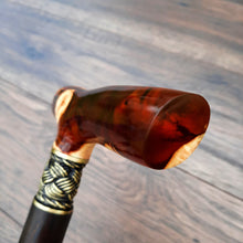Load image into Gallery viewer, Cane Walking Stick Burl Hybrid Acryl Wood Reed Wooden Walking Cane Sticks Walking Sticks Handcrafted Handmade Cane Exclusive S54