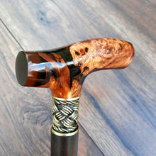 Load image into Gallery viewer, Cane Walking Stick Burl Hybrid Acryl Wood Reed Wooden Walking Cane Sticks Walking Sticks Handcrafted Handmade Cane Exclusive S56