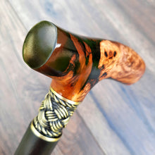 Load image into Gallery viewer, Cane Walking Stick Burl Hybrid Acryl Wood Reed Wooden Walking Cane Sticks Walking Sticks Handcrafted Handmade Cane Exclusive S56