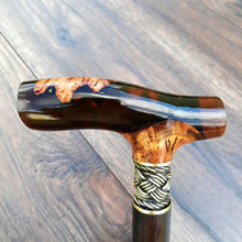 Load image into Gallery viewer, Cane Walking Stick Burl Hybrid Acryl Wood Reed Wooden Walking Cane Sticks Walking Sticks Handcrafted Handmade Cane Exclusive S56