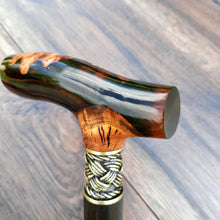 Load image into Gallery viewer, Cane Walking Stick Burl Hybrid Acryl Wood Reed Wooden Walking Cane Sticks Walking Sticks Handcrafted Handmade Cane Exclusive S56