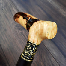 Load image into Gallery viewer, Copy of Cane Walking Stick Burl Hybrid Acryl Wood Reed Wooden Walking Cane Sticks Walking Sticks Handcrafted Handmade Cane Exclusive S57