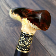 Load image into Gallery viewer, Copy of Copy of Cane Walking Stick Burl Hybrid Acryl Wood Reed Wooden Walking Cane Sticks Walking Sticks Handcrafted Handmade Cane Exclusive S58