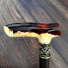 Load image into Gallery viewer, Copy of Copy of Cane Walking Stick Burl Hybrid Acryl Wood Reed Wooden Walking Cane Sticks Walking Sticks Handcrafted Handmade Cane Exclusive S58
