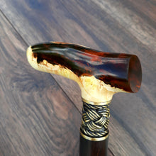 Load image into Gallery viewer, Copy of Copy of Cane Walking Stick Burl Hybrid Acryl Wood Reed Wooden Walking Cane Sticks Walking Sticks Handcrafted Handmade Cane Exclusive S58