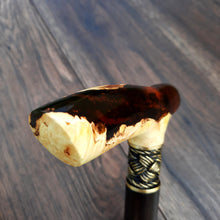 Load image into Gallery viewer, Copy of Copy of Cane Walking Stick Burl Hybrid Acryl Wood Reed Wooden Walking Cane Sticks Walking Sticks Handcrafted Handmade Cane Exclusive S58