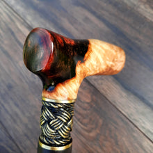 Load image into Gallery viewer, Copy of Copy of Copy of Cane Walking Stick Burl Hybrid Acryl Wood Reed Wooden Walking Cane Sticks Walking Sticks Handcrafted Handmade Cane Exclusive S59