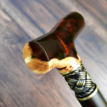 Load image into Gallery viewer, Copy of Copy of Copy of Copy of Cane Walking Stick Burl Hybrid Acryl Wood Reed Wooden Walking Cane Sticks Walking Sticks Handcrafted Handmade Cane Exclusive S60