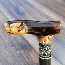 Load image into Gallery viewer, Copy of Copy of Copy of Copy of Copy of Cane Walking Stick Burl Hybrid Acryl Wood Reed Wooden Walking Cane Sticks Walking Sticks Handcrafted Handmade Cane Exclusive S61