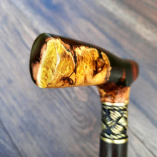 Load image into Gallery viewer, Copy of Copy of Copy of Copy of Copy of Cane Walking Stick Burl Hybrid Acryl Wood Reed Wooden Walking Cane Sticks Walking Sticks Handcrafted Handmade Cane Exclusive S61