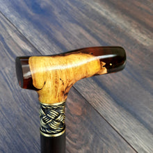 Load image into Gallery viewer, Copy of Copy of Copy of Copy of Copy of Cane Walking Stick Burl Hybrid Acryl Wood Reed Wooden Walking Cane Sticks Walking Sticks Handcrafted Handmade Cane Exclusive S61