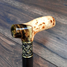 Load image into Gallery viewer, Copy of Copy of Copy of Copy of Copy of Copy of Cane Walking Stick Burl Hybrid Acryl Wood Reed Wooden Walking Cane Sticks Walking Sticks Handcrafted Handmade Cane Exclusive S62