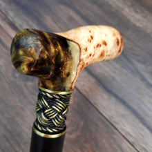 Load image into Gallery viewer, Copy of Copy of Copy of Copy of Copy of Copy of Cane Walking Stick Burl Hybrid Acryl Wood Reed Wooden Walking Cane Sticks Walking Sticks Handcrafted Handmade Cane Exclusive S62