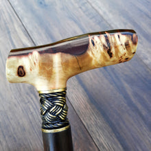 Load image into Gallery viewer, Copy of Copy of Copy of Copy of Copy of Copy of Copy of Copy of Cane Walking Stick Burl Hybrid Acryl Wood Reed Wooden Walking Cane Sticks Walking Sticks Handcrafted Handmade Cane Exclusive S64