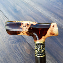 Load image into Gallery viewer, Copy of Copy of Copy of Copy of Copy of Copy of Copy of Copy of Copy of Cane Walking Stick Burl Hybrid Acryl Wood Reed Wooden Walking Cane Sticks Walking Sticks Handcrafted Handmade Cane Exclusive S65