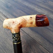 Load image into Gallery viewer, Copy of Copy of Copy of Copy of Copy of Copy of Copy of Copy of Copy of Copy of Cane Walking Stick Burl Hybrid Acryl Wood Reed Wooden Walking Cane Sticks Walking Sticks Handcrafted Handmade Cane Exclusive S66