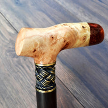 Load image into Gallery viewer, Copy of Copy of Copy of Copy of Copy of Copy of Copy of Copy of Copy of Copy of Cane Walking Stick Burl Hybrid Acryl Wood Reed Wooden Walking Cane Sticks Walking Sticks Handcrafted Handmade Cane Exclusive S66
