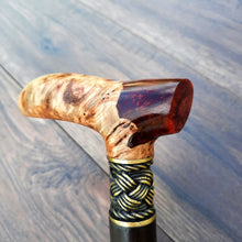 Load image into Gallery viewer, Copy of Copy of Copy of Copy of Copy of Copy of Copy of Copy of Copy of Copy of Copy of Cane Walking Stick Burl Hybrid Acryl Wood Reed Wooden Walking Cane Sticks Walking Sticks Handcrafted Handmade Cane Exclusive S67