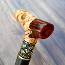 Load image into Gallery viewer, Copy of Copy of Copy of Copy of Copy of Copy of Copy of Copy of Copy of Copy of Copy of Cane Walking Stick Burl Hybrid Acryl Wood Reed Wooden Walking Cane Sticks Walking Sticks Handcrafted Handmade Cane Exclusive S67