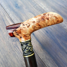 Load image into Gallery viewer, Copy of Copy of Copy of Copy of Copy of Copy of Copy of Copy of Copy of Copy of Copy of Cane Walking Stick Burl Hybrid Acryl Wood Reed Wooden Walking Cane Sticks Walking Sticks Handcrafted Handmade Cane Exclusive S67