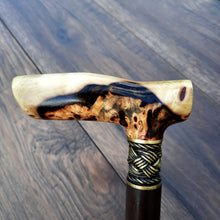 Load image into Gallery viewer, Copy of Copy of Copy of Copy of Copy of Copy of Copy of Copy of Copy of Copy of Copy of Copy of Cane Walking Stick Burl Hybrid Acryl Wood Reed Wooden Walking Cane Sticks Walking Sticks Handcrafted Handmade Cane Exclusive S68