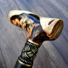 Load image into Gallery viewer, Copy of Copy of Copy of Copy of Copy of Copy of Copy of Copy of Copy of Copy of Copy of Copy of Cane Walking Stick Burl Hybrid Acryl Wood Reed Wooden Walking Cane Sticks Walking Sticks Handcrafted Handmade Cane Exclusive S68