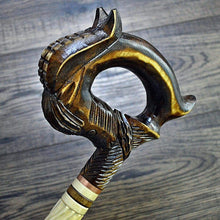 Load image into Gallery viewer, Canes Walking Sticks Cane Stick Wooden Handmade Carving (Horse White)