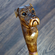 Load image into Gallery viewer, Gift Cane Walking Stick Canes Sticks Reed Staff Wood Wooden Hand-Carved Carving Handmade Cane Accessories ( Bulldog )
