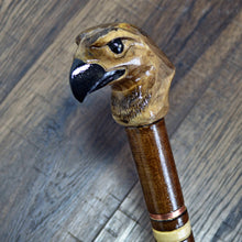 Load image into Gallery viewer, Gift Cane Walking Stick Canes Sticks Reed Staff Wood Wooden Hand-Carved Carving Handmade Cane Accessories ( Eagle Head Grey )