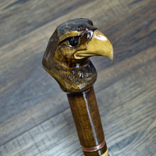 Load image into Gallery viewer, Gift Cane Walking Stick Canes Sticks Reed Staff Wood Wooden Hand-Carved Carving Handmade Cane Accessories ( Eagle Head Brown )