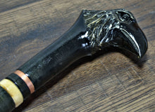 Load image into Gallery viewer, Gift Cane Walking Stick Canes Sticks Reed Staff Wood Wooden Hand-Carved Carving Handmade Cane Accessories ( Raven )