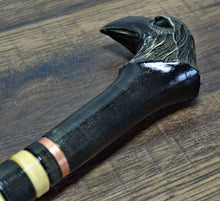 Load image into Gallery viewer, Gift Cane Walking Stick Canes Sticks Reed Staff Wood Wooden Hand-Carved Carving Handmade Cane Accessories ( Raven )