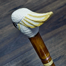 Load image into Gallery viewer, Gift Cane Walking Stick Canes Sticks Reed Staff Wood Wooden Hand-Carved Carving Handmade Cane Accessories ( Cockatoo Parrot White and Yellow)